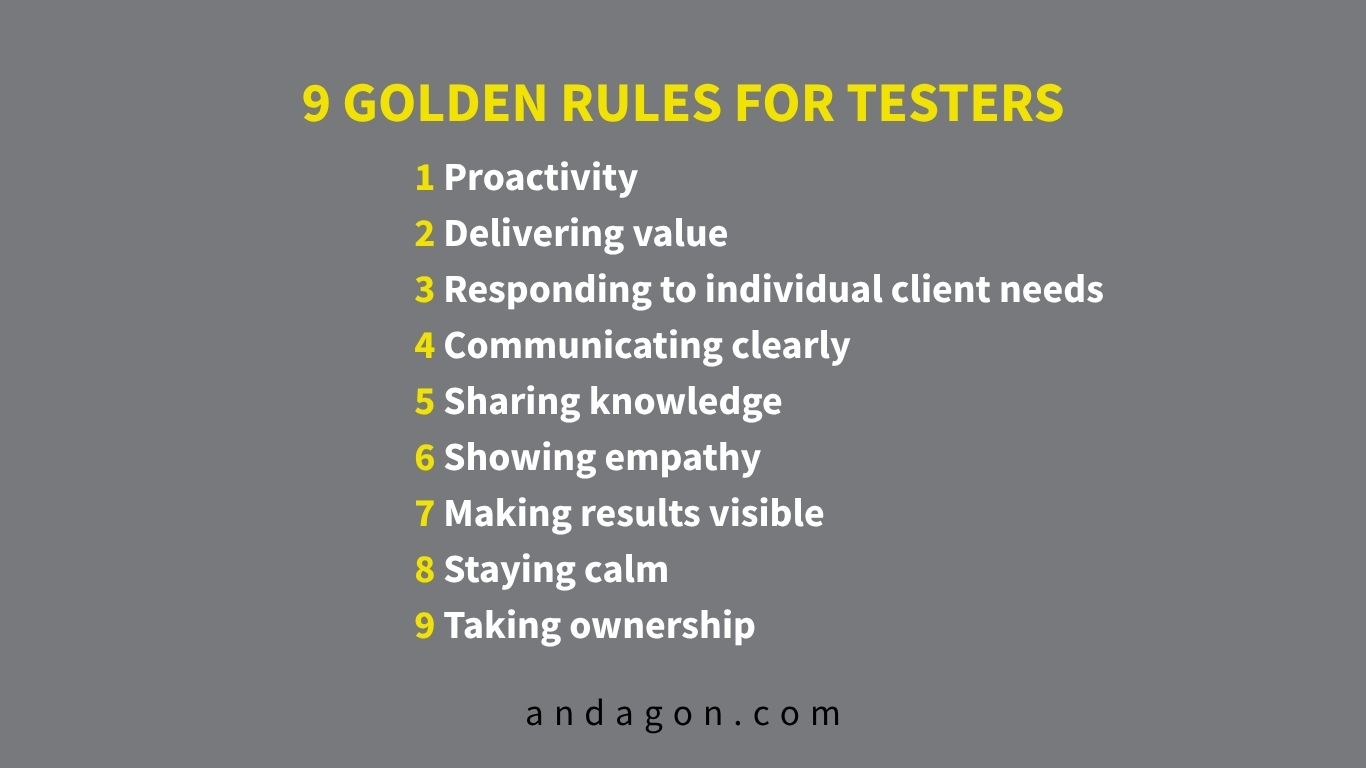 EN 9 Golden Rules for testers