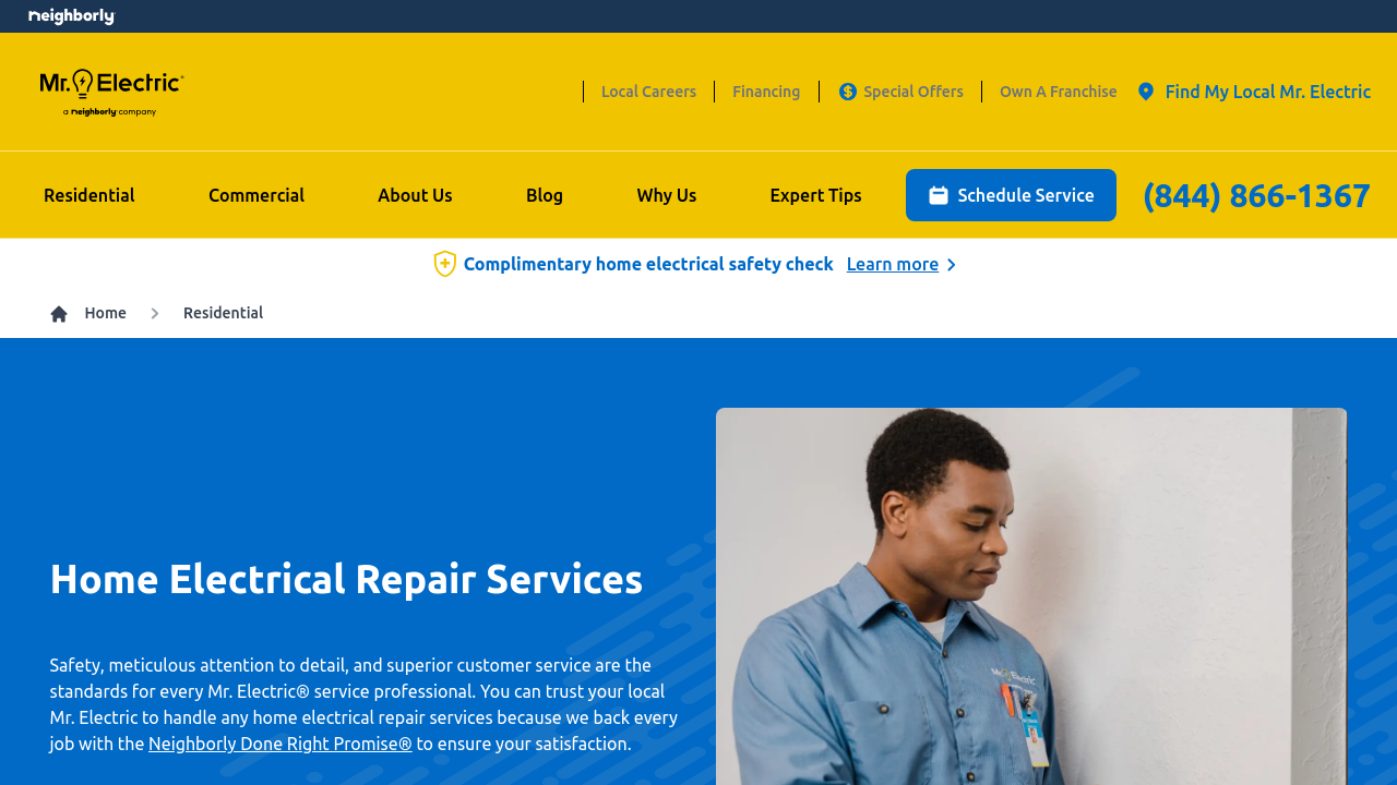 Weblish Optimized Electrician Service Page Example