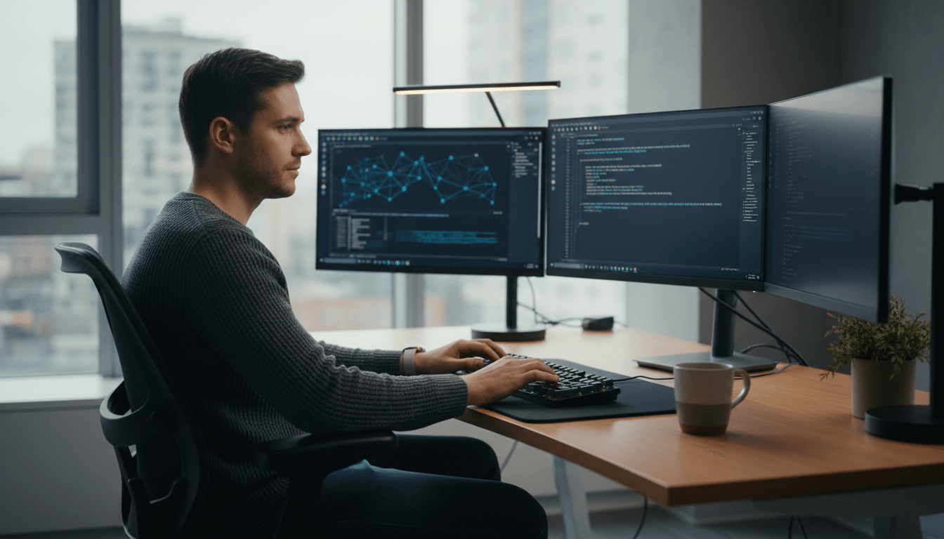 Weblish Developer Scene: Focused Coding in a Modern Workspace