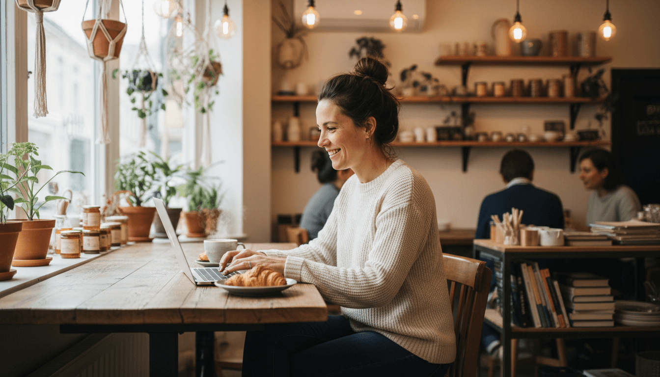 Weblish Scene: Small Business Owner Easily Updating Website