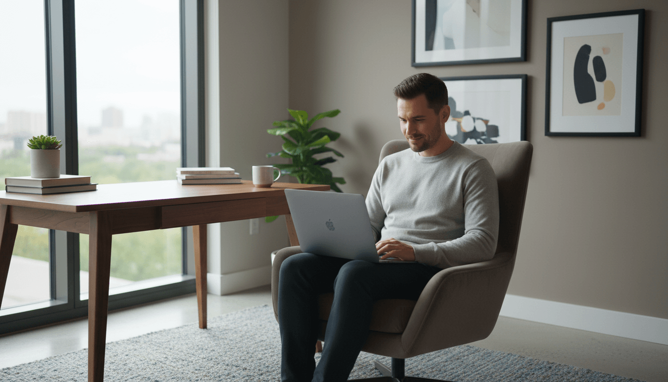 Focused Weblish Remote Developer at Home Scene