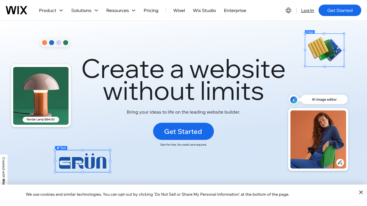 Weblish Wix Website Builder Homepage Screenshot