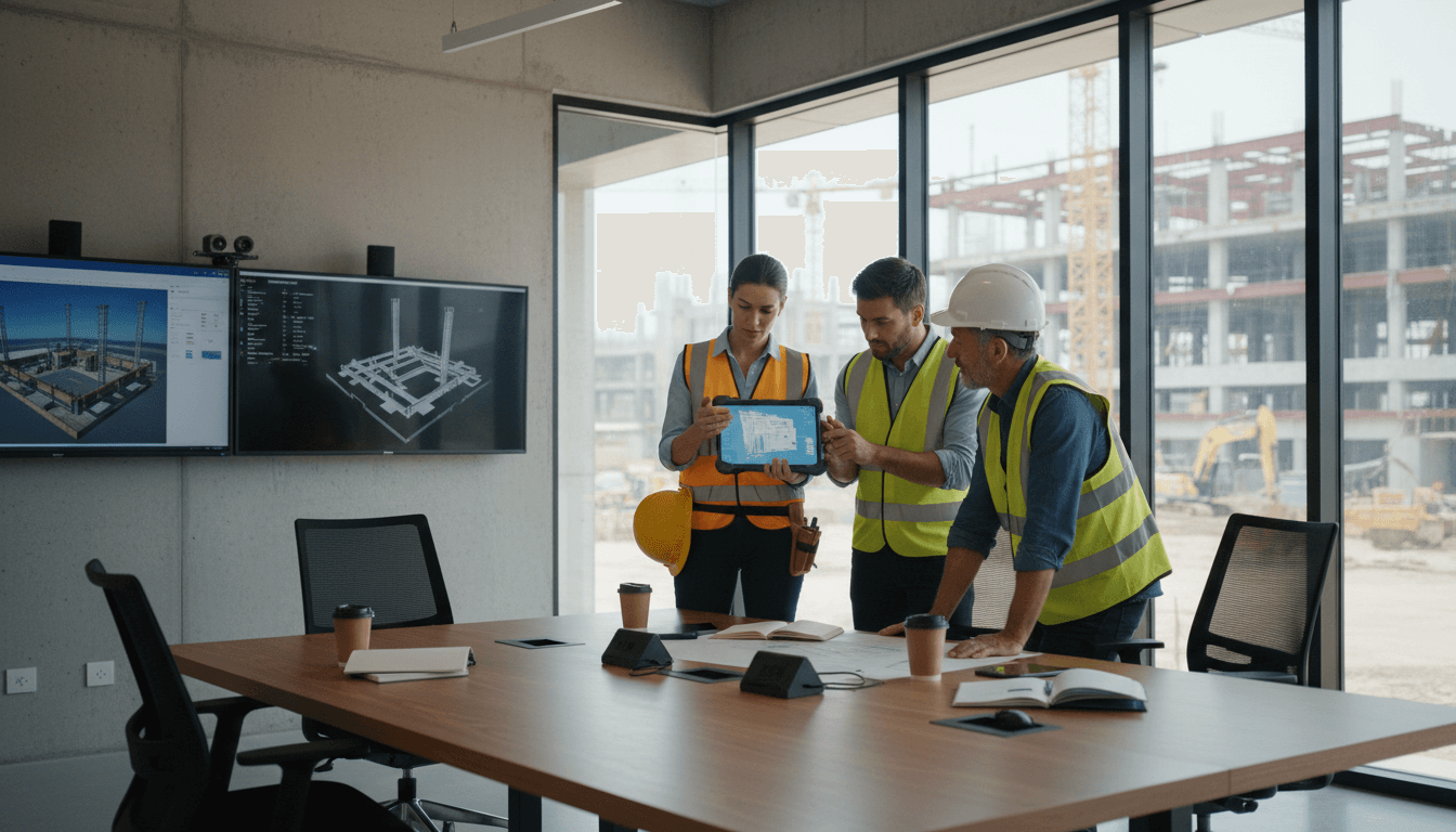 Weblish Efficiency: Construction Team Utilizing Digital Tools On-Site