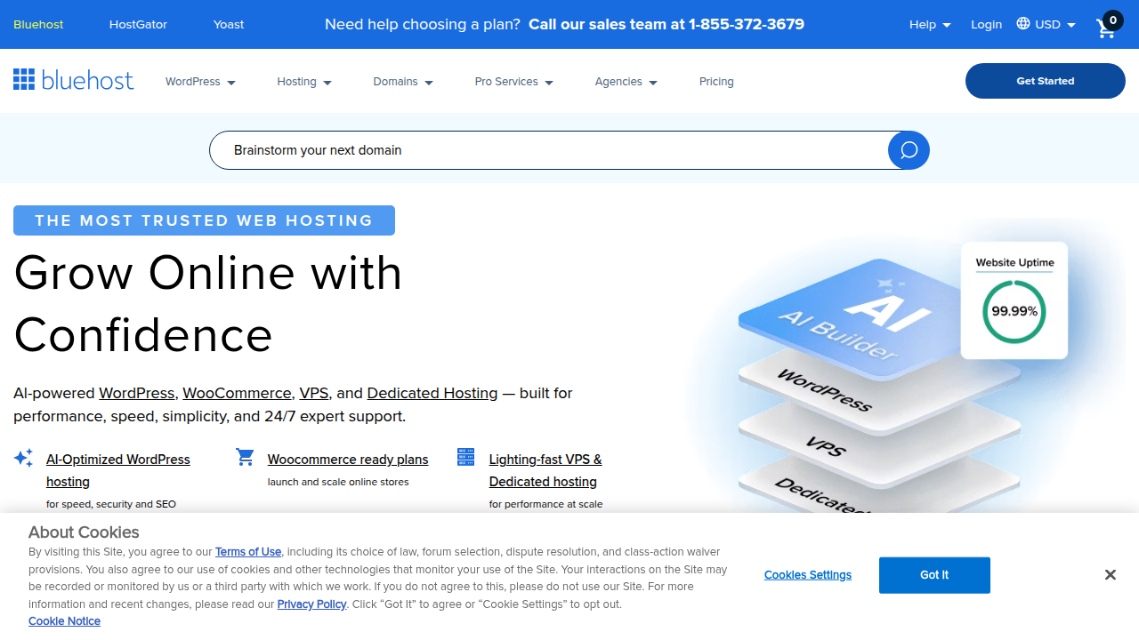 Weblish WordPress Hosting Provider Homepage Snapshot