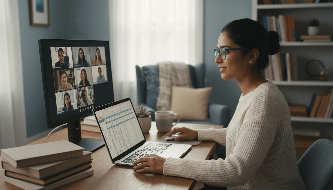 Weblish Remote Social Media Manager Productively Working From Home Scene