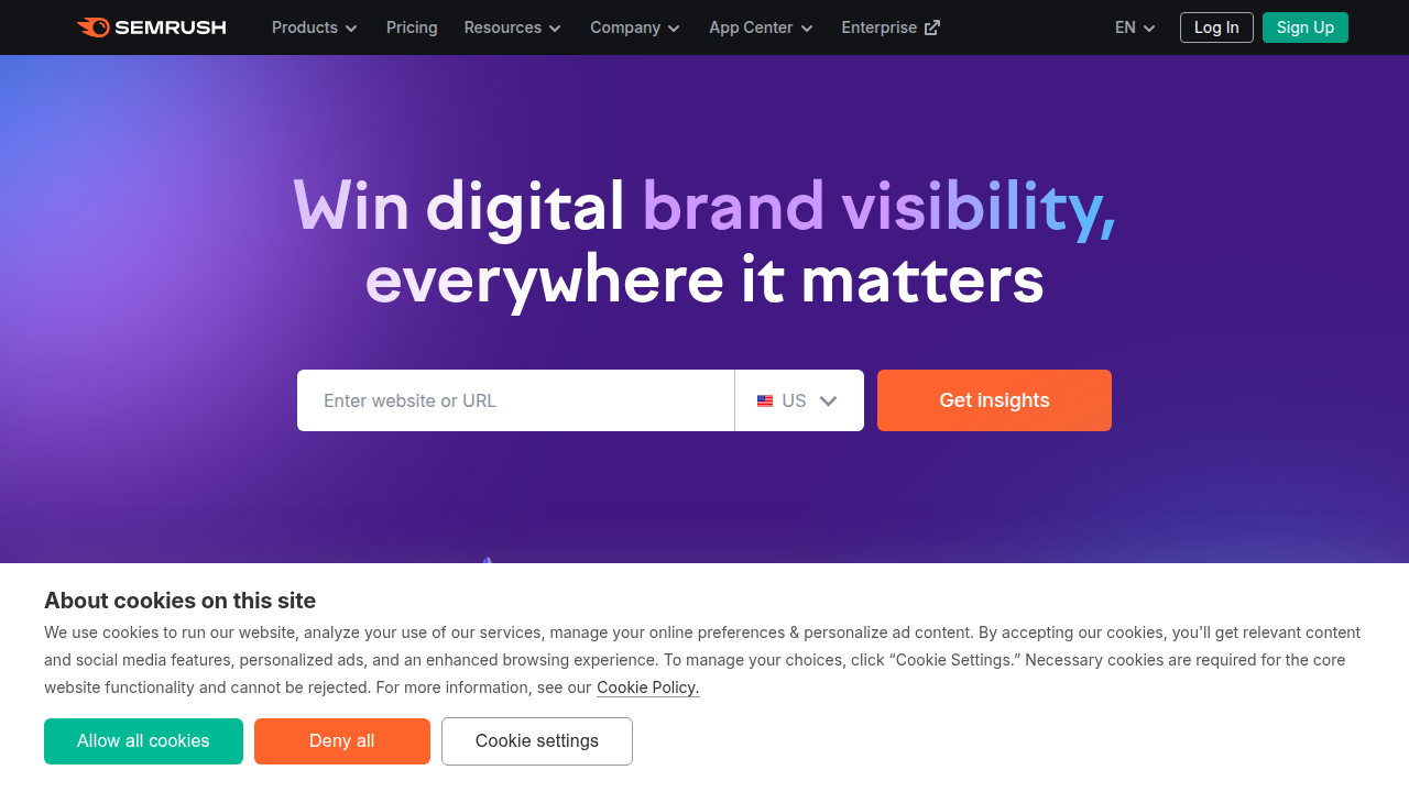 Weblish SEO Analytics Tool Homepage