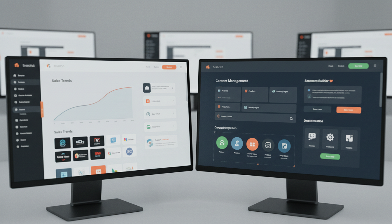Ecommerce Platforms Compared on weblish.io Dashboards Presenting Choices