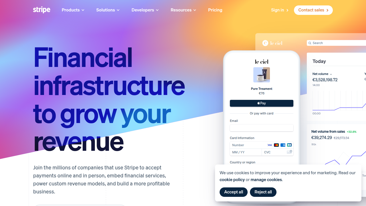 Weblish: SaaS Homepage Design Example Screenshot