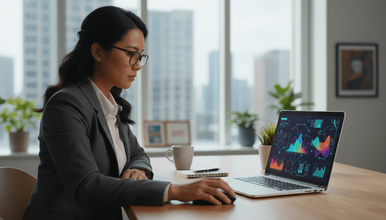 Weblish E-commerce Entrepreneur Analyzing SEO Data for Growth