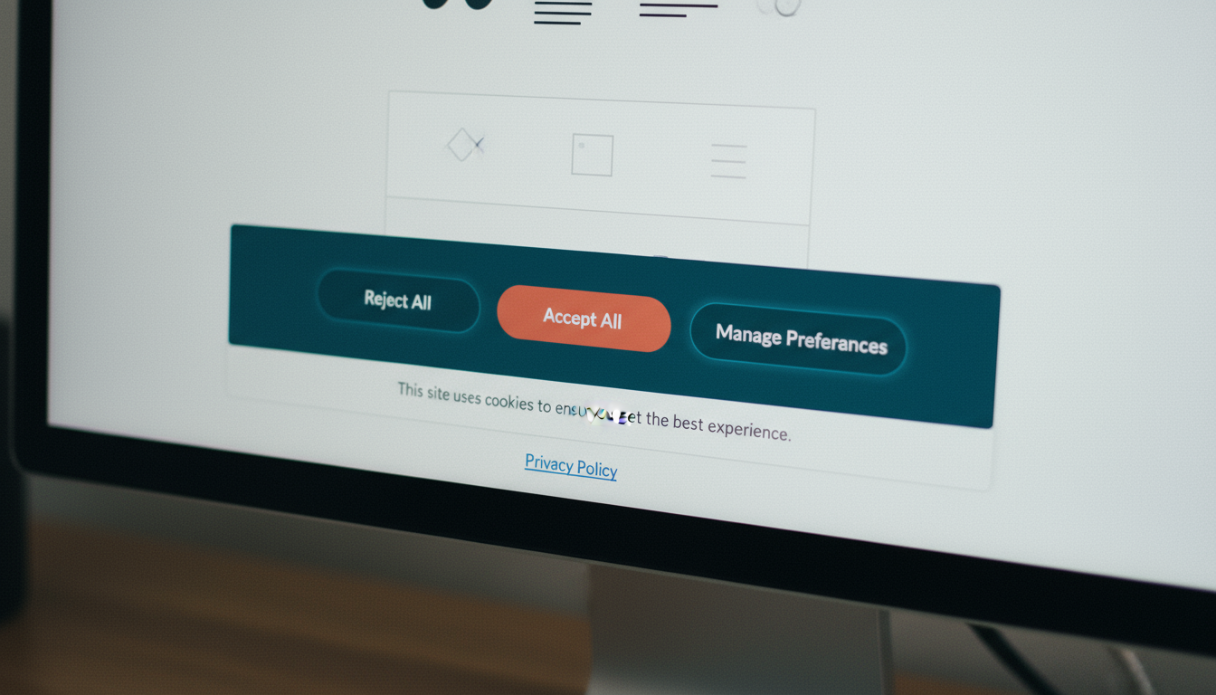 weblish.io displays a modern cookie consent banner on a privacy-focused website