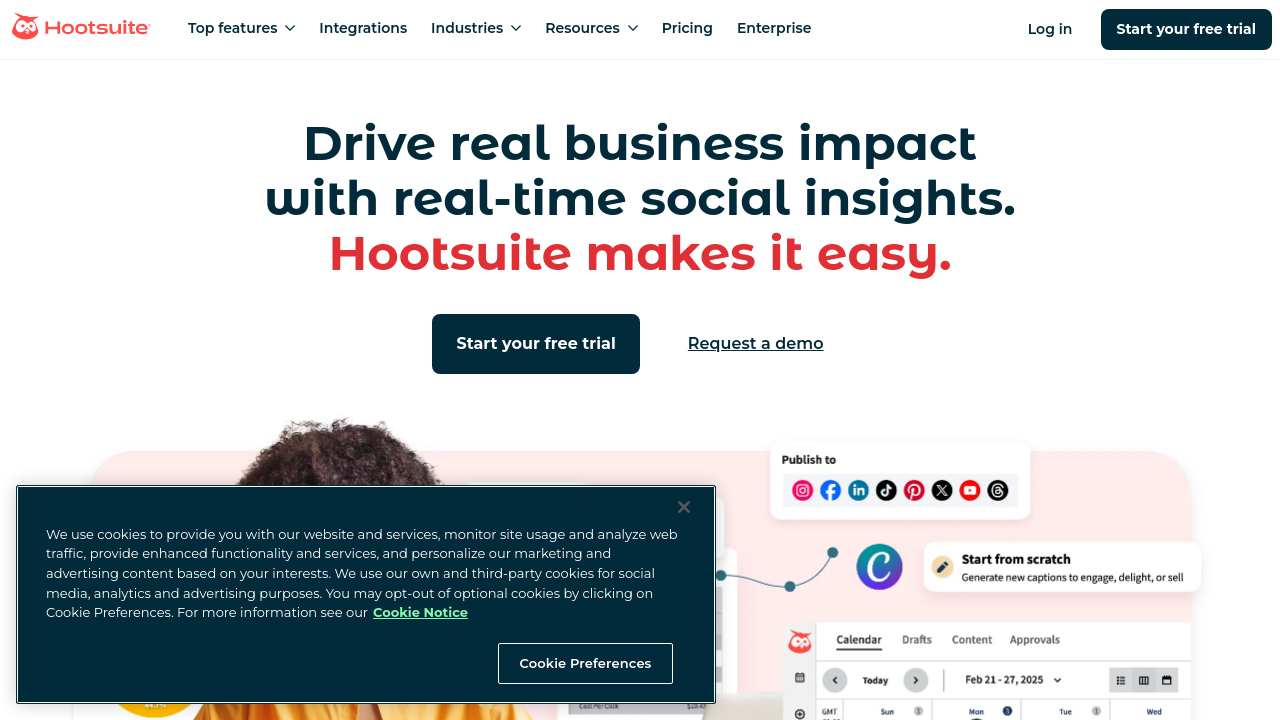 Weblish Hootsuite Dashboard for B2B Social Media Management