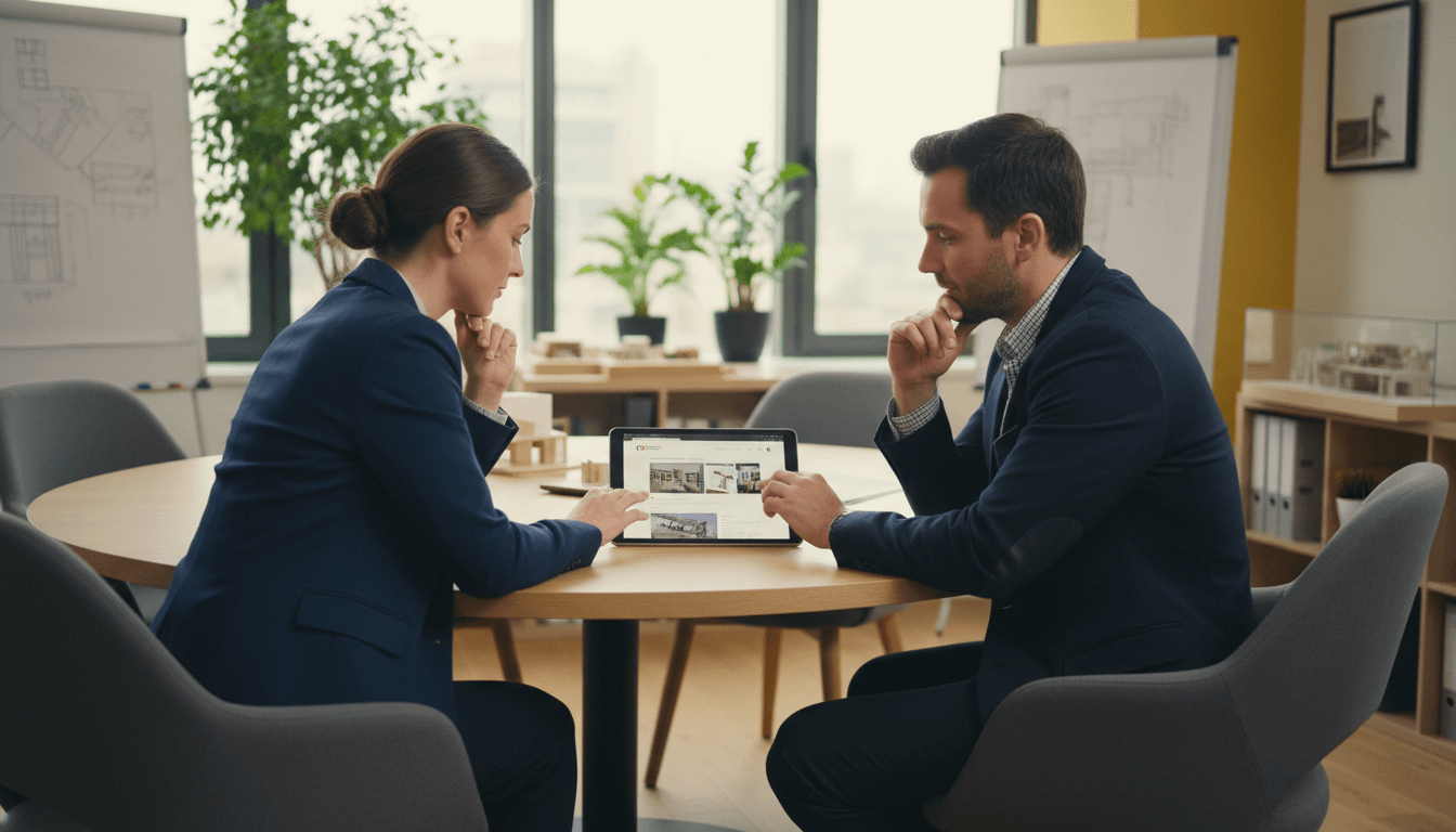 Weblish Engagement: Client and Contractor Reviewing Project Details Online