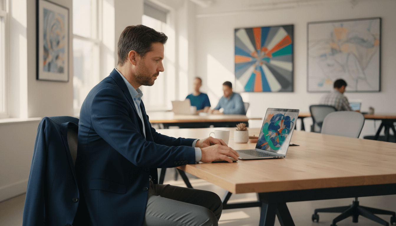 Focused on Weblish Success: Small Business Owner Analyzing SEO Data