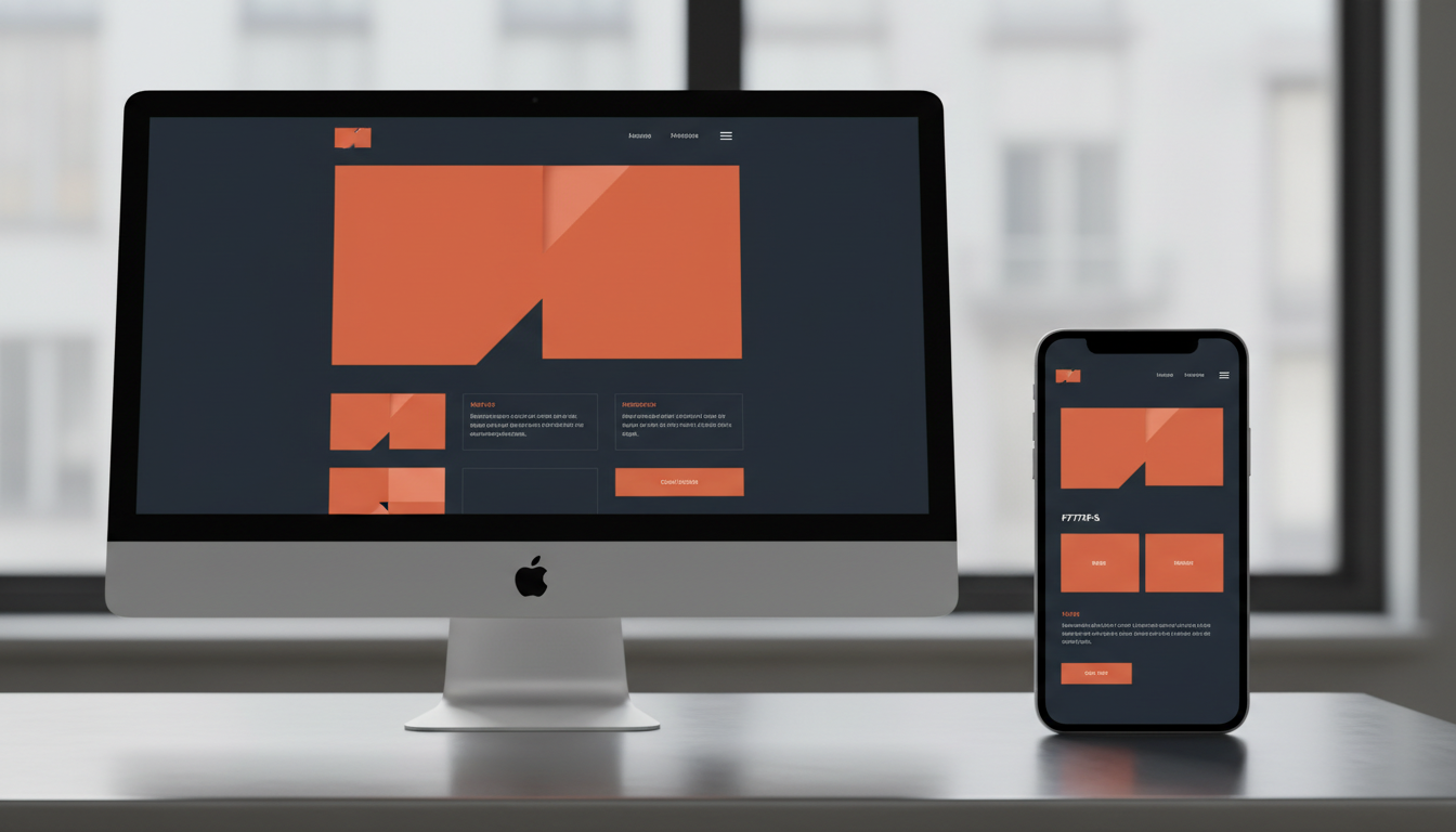 Modern website design shows weblish.io homepage responsive on desktop and mobile.