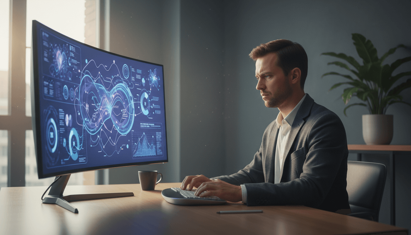 Weblish Professional Analyzing Local SEO Data on a Digital Dashboard