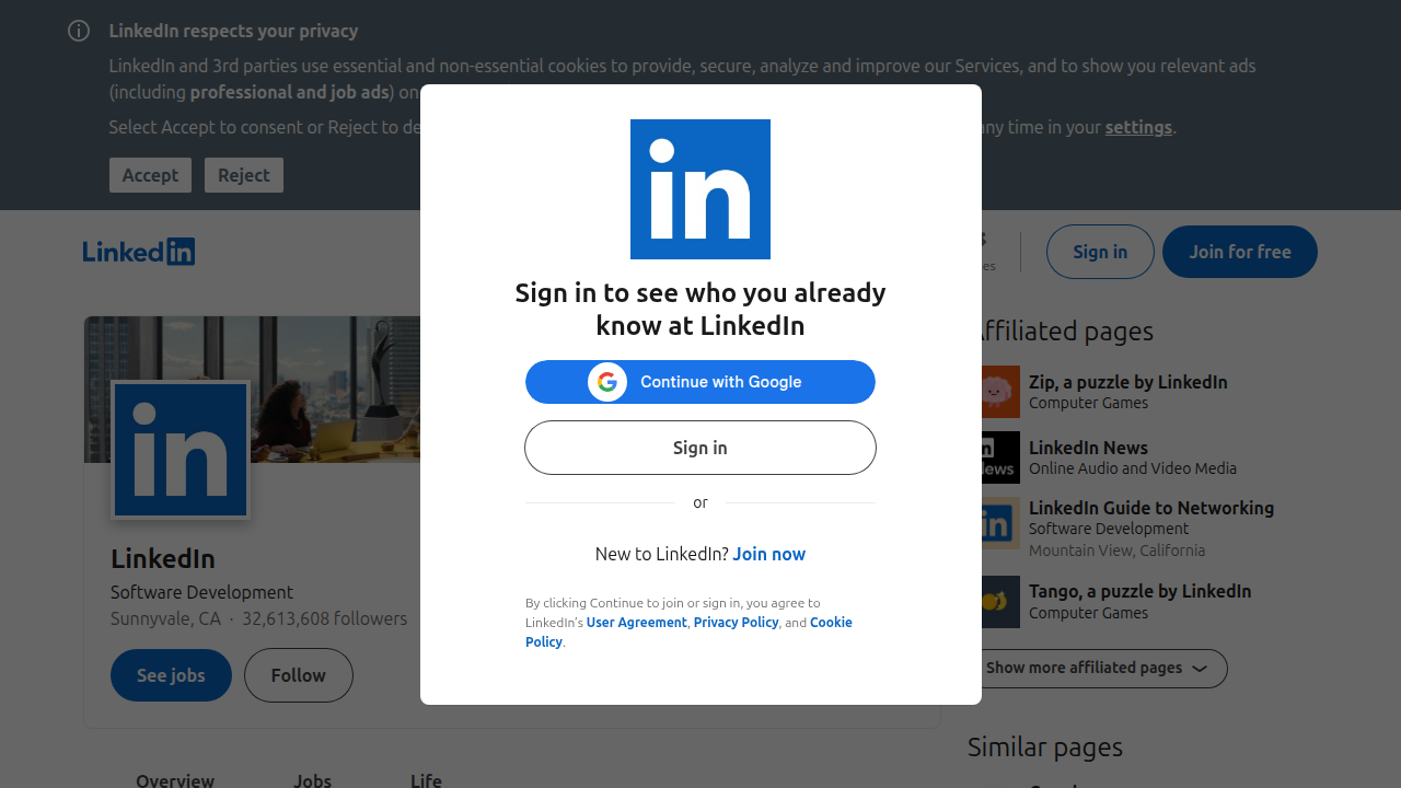 Weblish LinkedIn Company Page for B2B Engagement