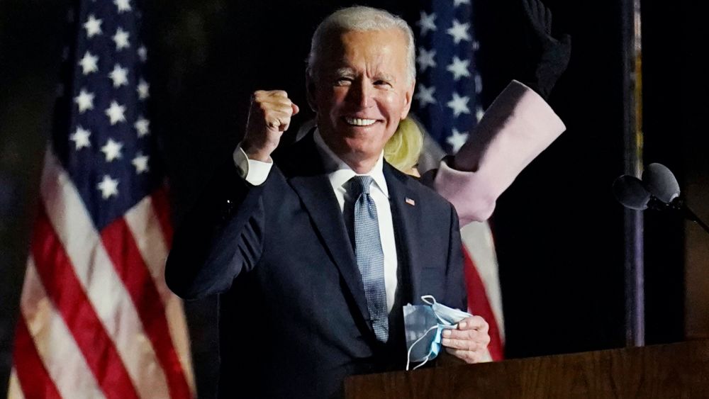 President Joe Biden after speaking with supporters on the campaign trail. Editorial Credit: Stratos Brilakis, Shutterstock. 