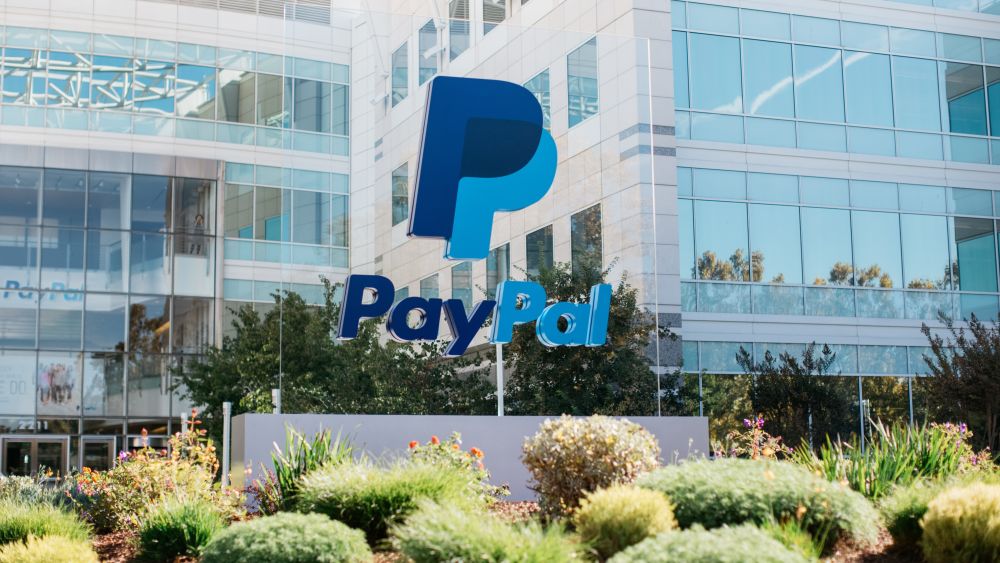 The entrance to Paypal's corporate headquarters in San Jose, CA. Courtesy of Paypal. 