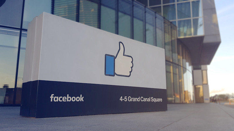 Close up of Facebook totem sign