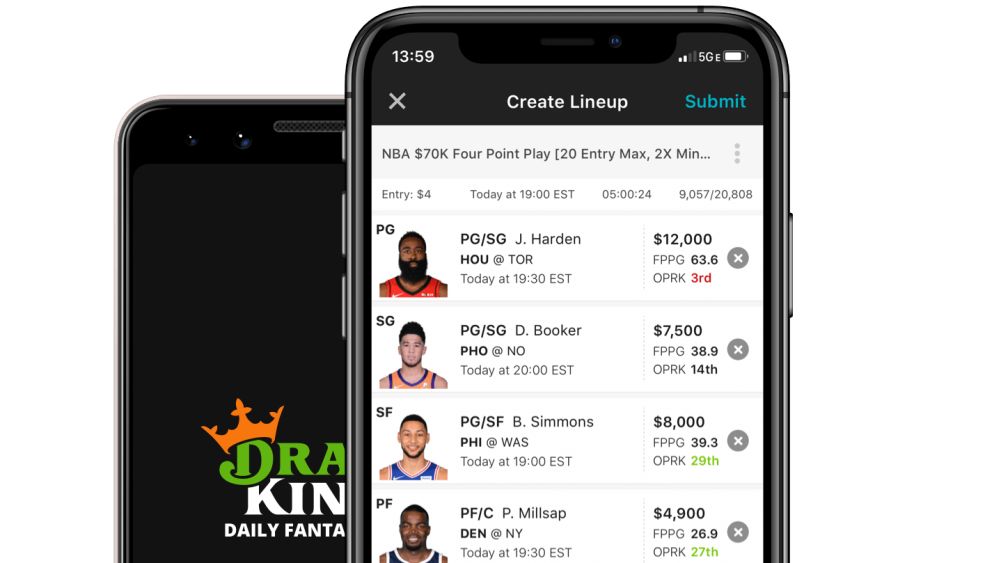 Online sports betting operator DraftKings allows users to enter daily or weekly fantasy sports contests to win money. Courtesy of DraftKings.