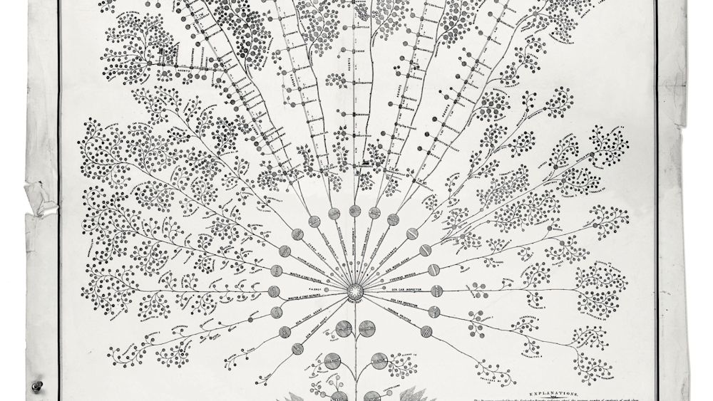 An excerpt from Daniel McCallum's "Erie Plan," which mapped out the intricate different railroad lines across the New York and Erie Railroad's operation in the Northeast United States. Courtesy of the Library of Congress.