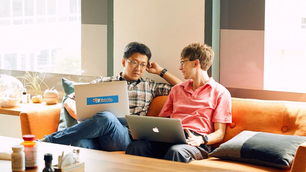 Two Airtable employees at the company's San Francisco headquarters. Courtesy of Airtable.
