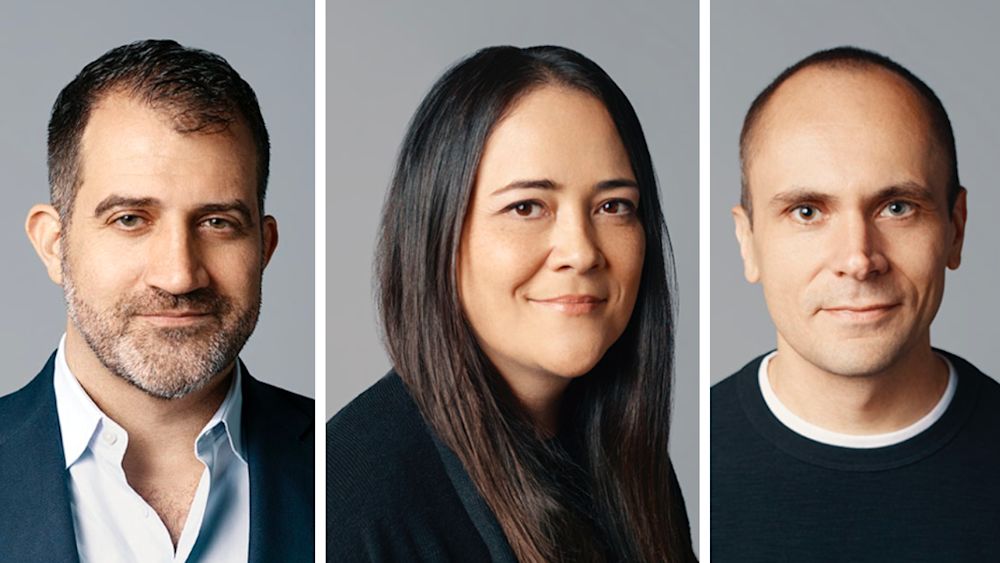 CMO Nick King (L), CPO Elise Leung Cole (M), and CTO Michael Schmidt (R). Images courtesy of DataRobot.