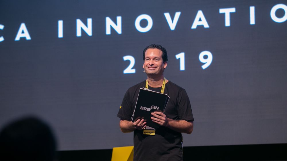 Alvaro Delgado Aparicio speaking at the 2019 Breca Innovation Festival. Courtesy of Breca.