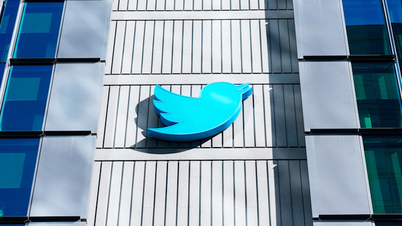 Twitter logo on the side of a building