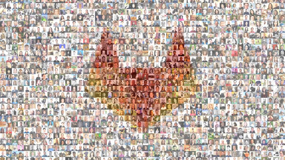 Mosaic of GitLab's employees and pets. Courtesy of GitLab. 