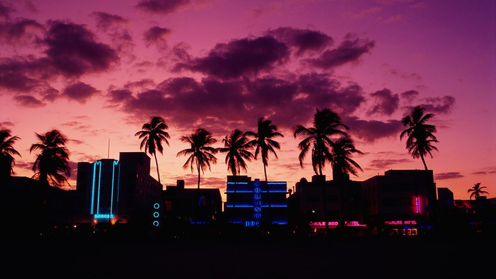 Silhouettes of the Art Deco District of Miami Beach. Image credit: Randy Faris/Getty Images
