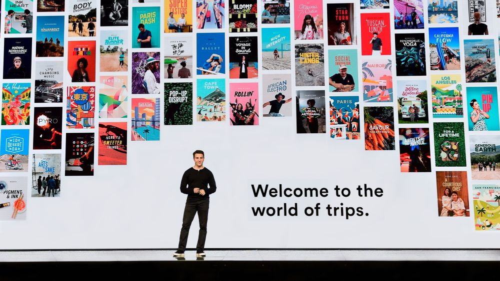 Airbnb founder and CEO Brian Chesky at a conference in 2016. Airbnb was part of YC's W09 batch. Courtesy of Airbnb. 