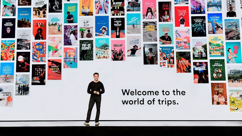 Airbnb founder and CEO Brian Chesky at a conference in 2016. Airbnb was part of YC's W09 batch. Courtesy of Airbnb.