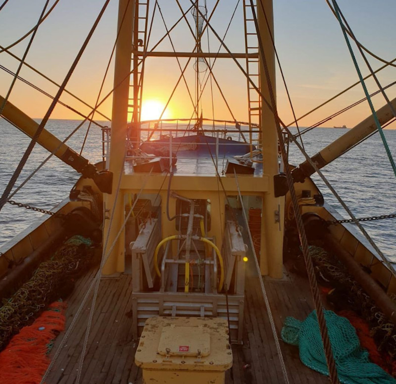 Sunset Fishing Boat