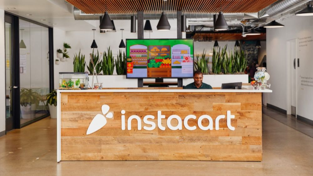 Reception at Instacart's office in San Francisco. Courtesy of Instacart.