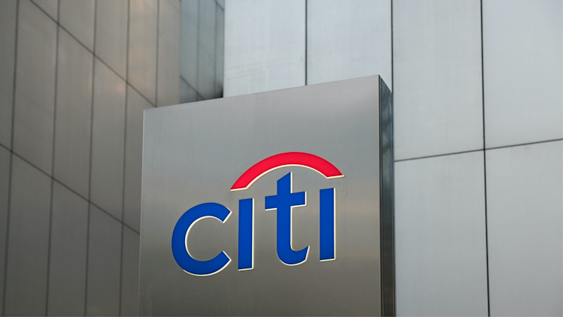 Citi logo on silver sign