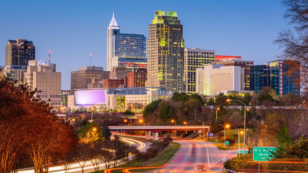 Raleigh, North Carolina city skyline. Image credit: ESB Professional / shutterstock.com
