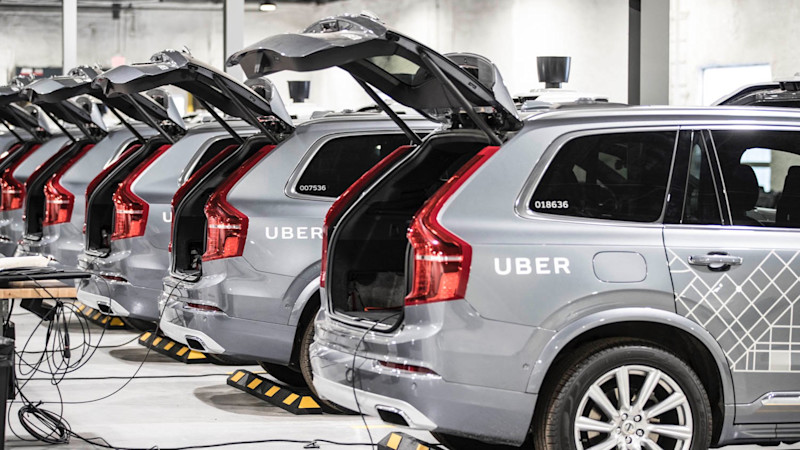 Uber self-driving car's undergoing maintenance