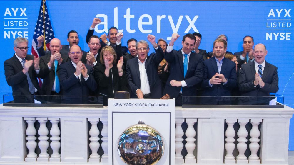 Alteryx's team at the New York Stock Exchange for their IPO, Image credit: Alteryx