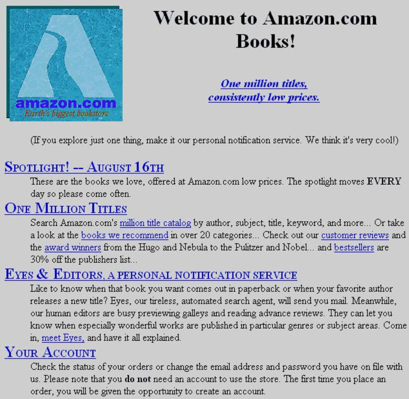 Early Amazon website