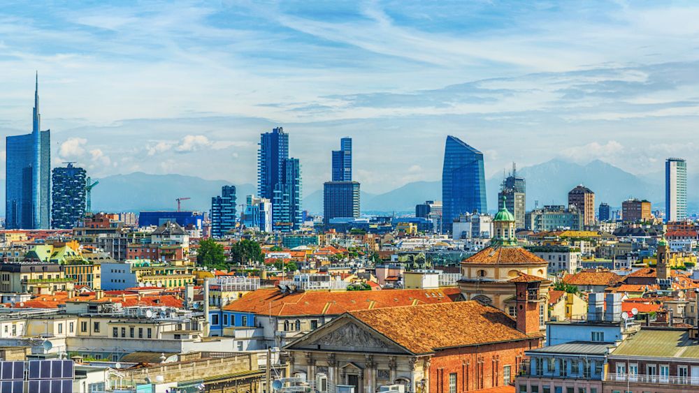 The skyline of Milan, Italy. Editorial Credit: Garsya, Shutterstock