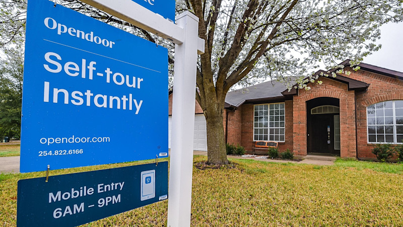 Opendoor real estate sign in front of home in Austin