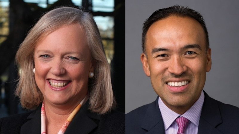 Meg Whitman and Mark Tatum