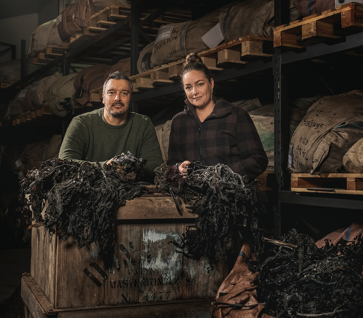 Tane Bradley (left) and CEO Clare Bradley. (Photo courtesy of AgriSea.)