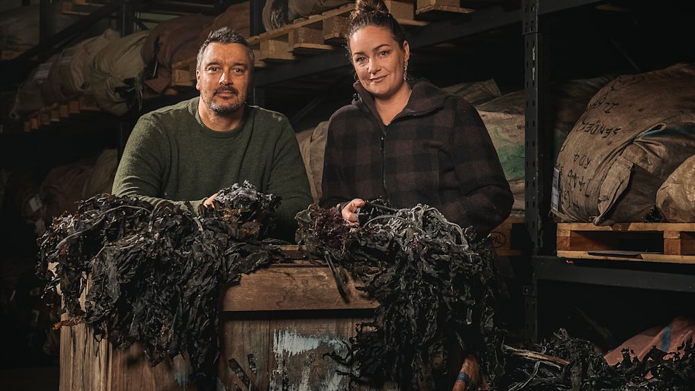 Tane Bradley (left) and CEO Clare Bradley. (Photo courtesy of AgriSea.)