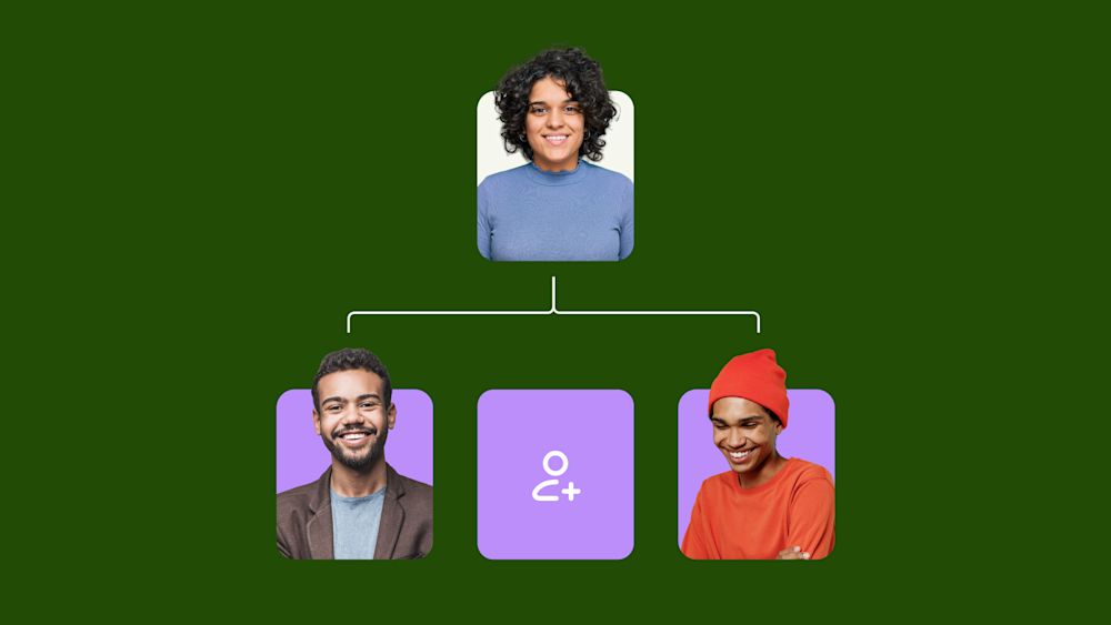 An organizational chart with an open position.