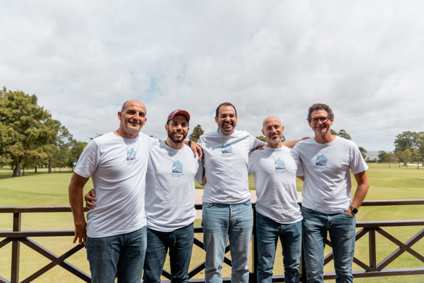 Five of Newtopia VC's six co-founders, from left to right: Diego Noriega, Sacha Spitz, Jorge Aguado, Juan Pablo Lafosse and Mariano Mayer. (Image courtesy of Newtopia VC.) 