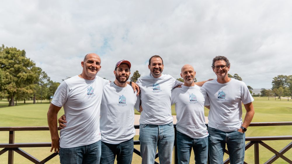 Five of Newtopia VC's six co-founders, from left to right: Diego Noriega, Sacha Spitz, Jorge Aguado, Juan Pablo Lafosse and Mariano Mayer. (Image courtesy of Newtopia VC.) 