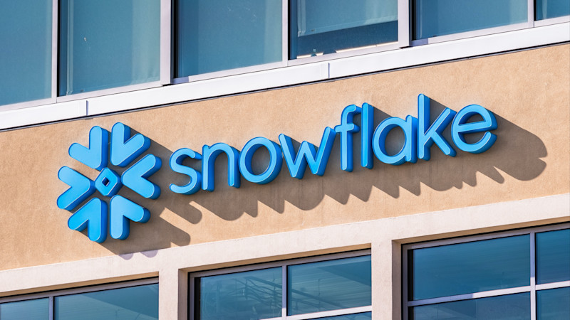 Snowflake logo on the side of a building