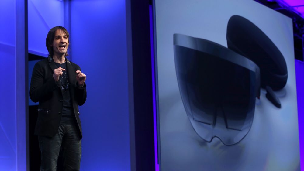 Microsoft's Alex Kipman discusses the Microsoft HoloLens during the 2016 Microsoft Build Developer Conference on March 30, 2016 in San Francisco, California. (Photo by Justin Sullivan/Getty Images)